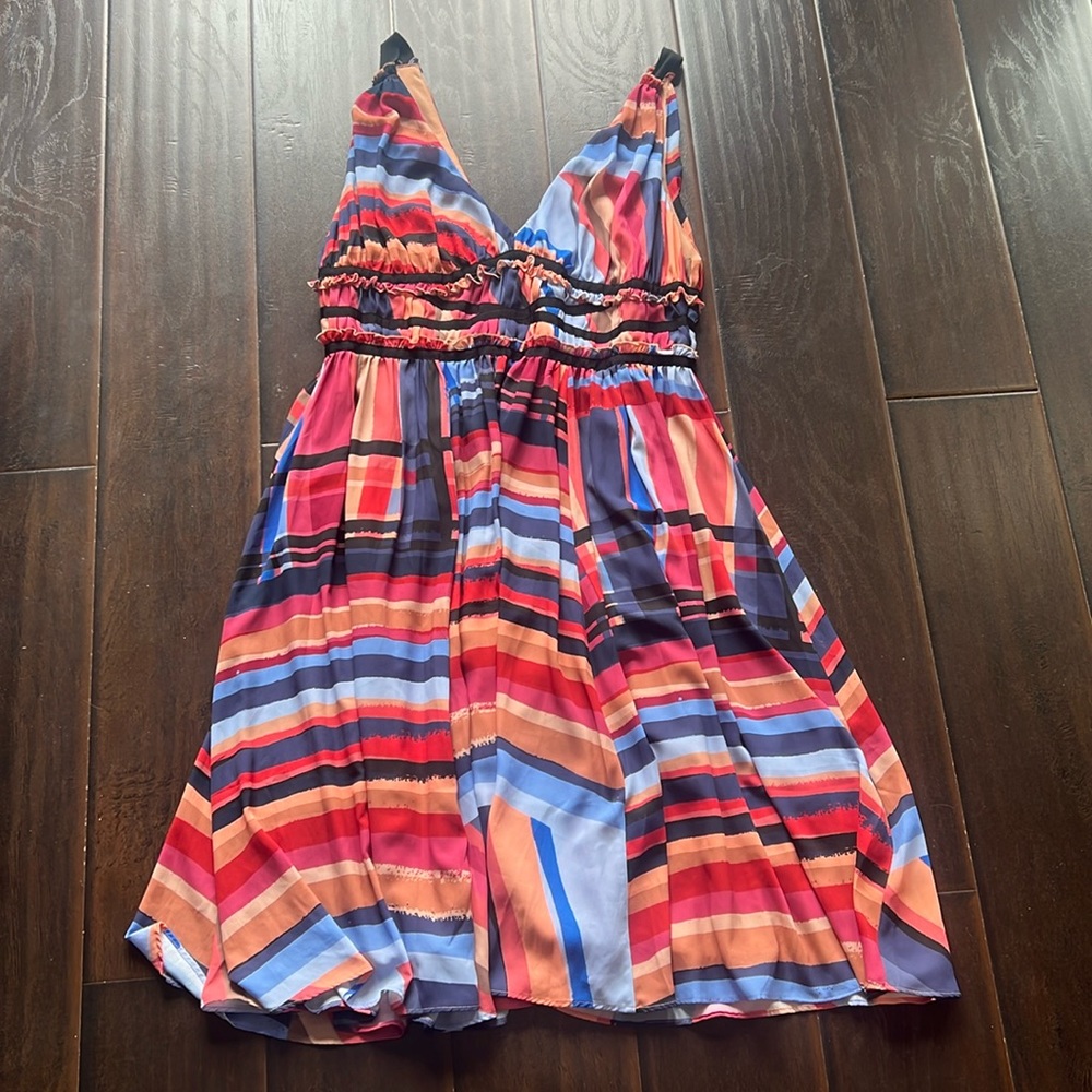 Catherine Malandrino Blue and Red Striped Dress, size 14